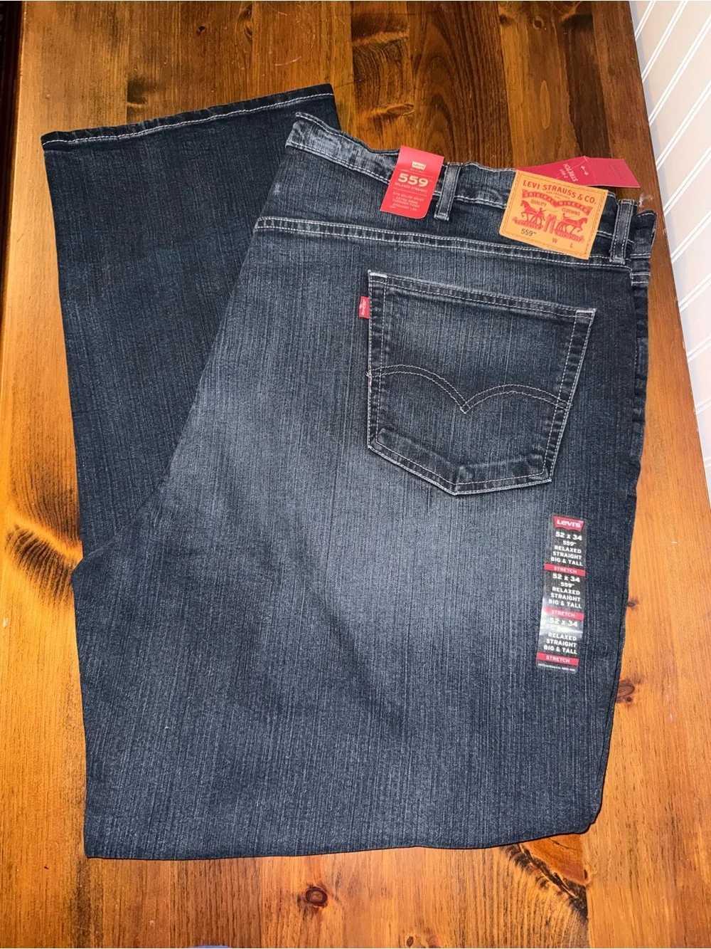 Levi's Men’s 559 Relaxed Straight Jeans in Dark Indigo 52x34